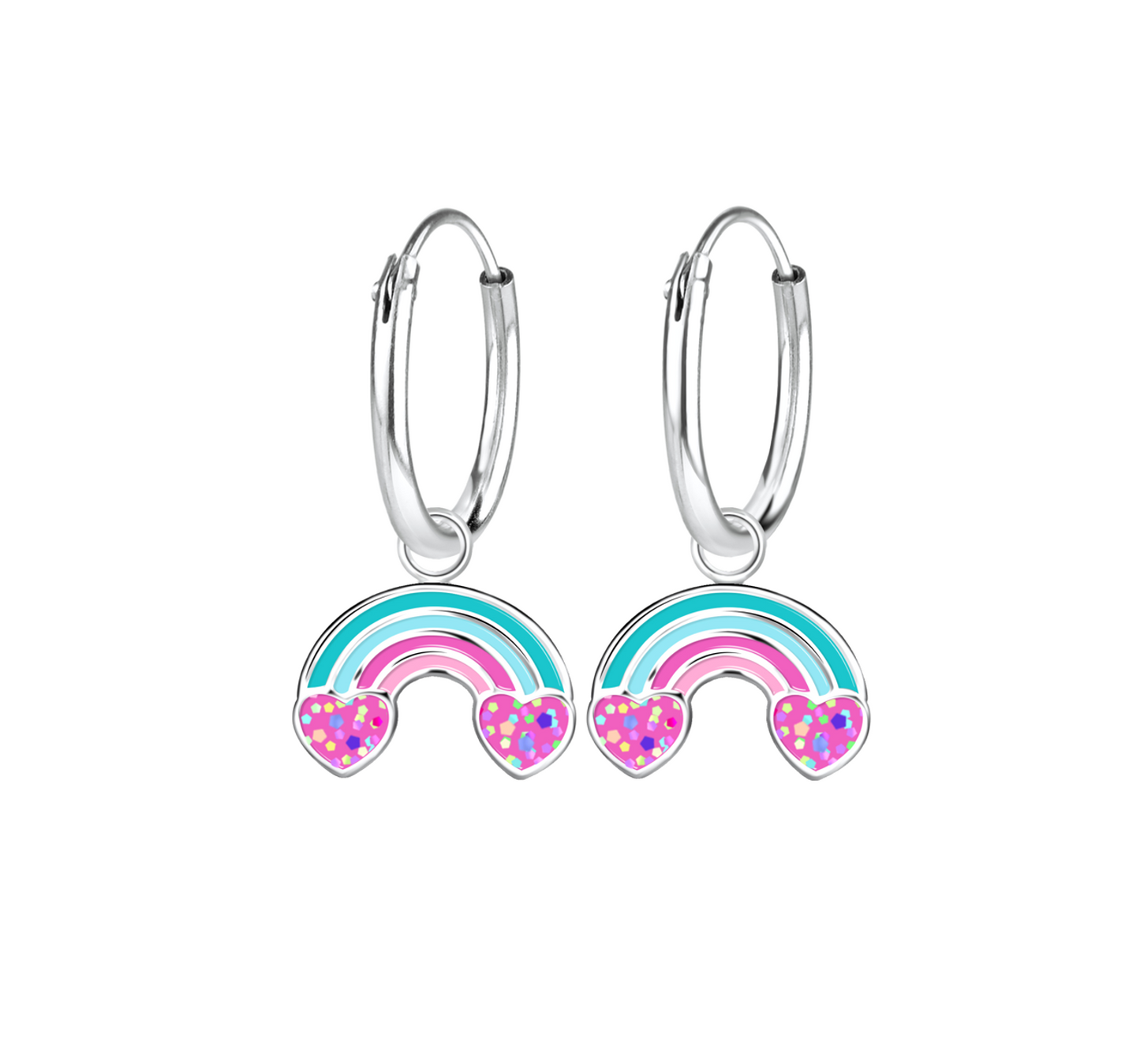 Rainbow Charm Hoop