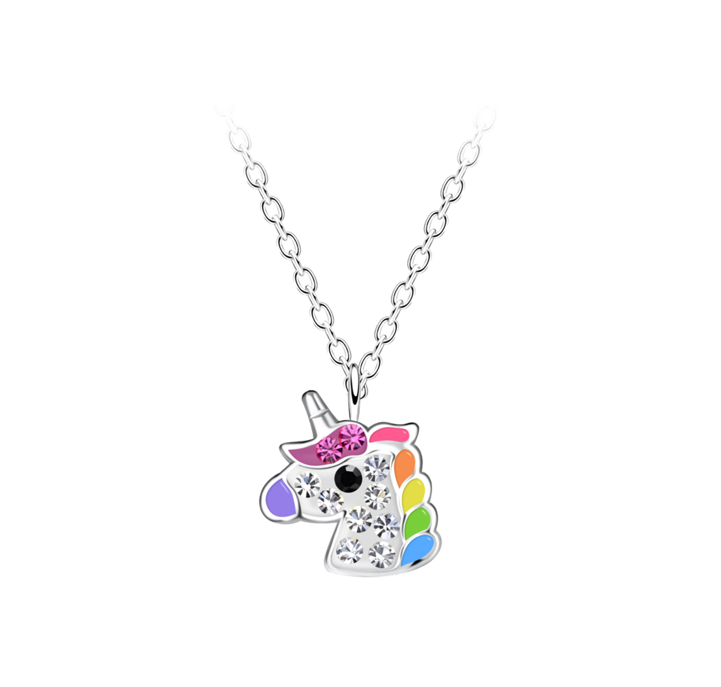 Rainbow Crystal Unicorn Necklace