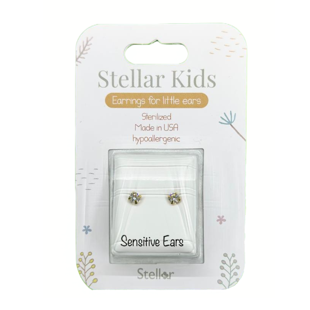 Gold Gemstone CZ 4mm