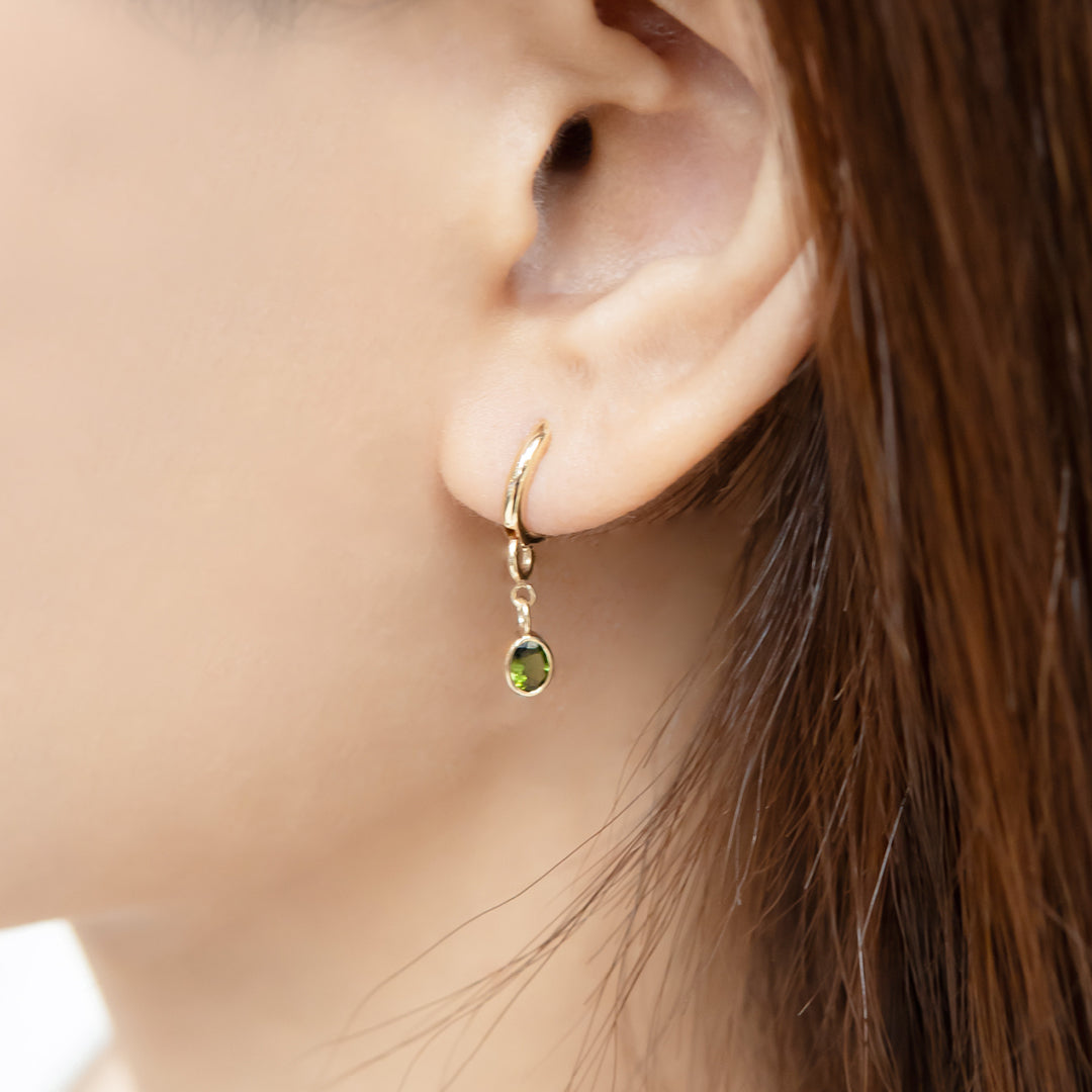 Oval Charm with Green Sapphire