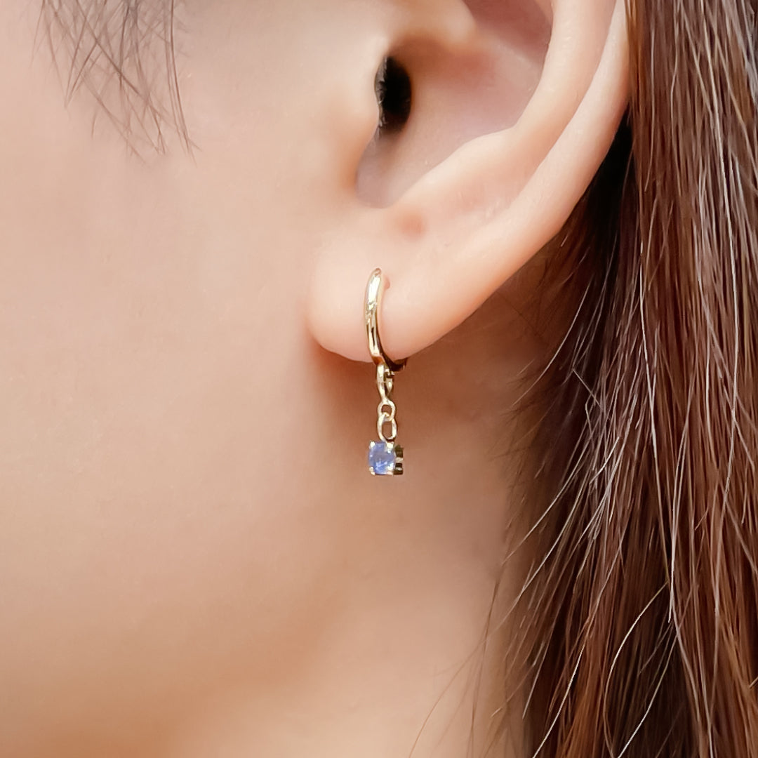 Round Bezel Charm Blue Sapphire