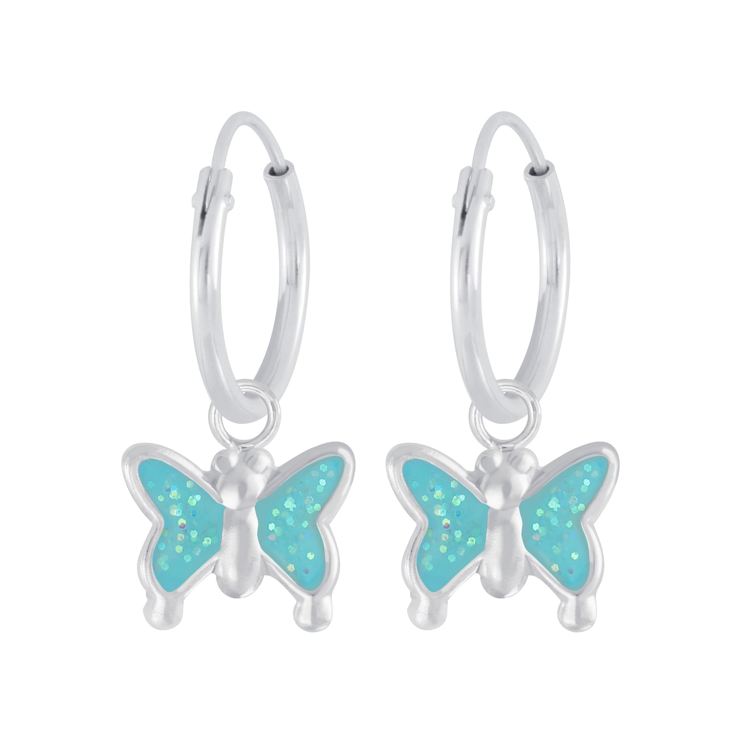 Blue Butterfly Hoop