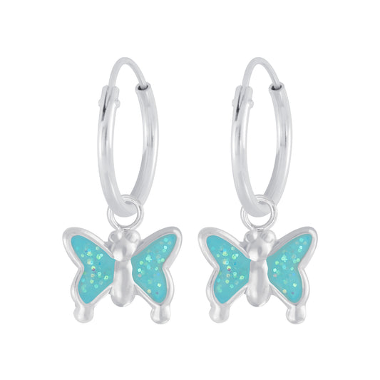 Blue Butterfly Hoop