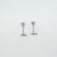 14K White Gold Screwtube 3mm+6.5mm (per pair)