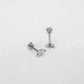 14K White Gold Screwtube 3mm+6.5mm (per pair)