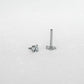 14K White Gold Screwtube 3mm+8mm (per pair)