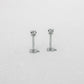 14K White Gold Screwtube 3mm+8mm (per pair)