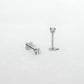 14K White Gold Screwtube 3mm+8mm (per pair)