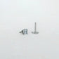 14K White Gold Screwtube 4mm+6.5mm (per pair)