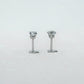 14K White Gold Screwtube 4mm+6.5mm (per pair)