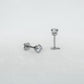 14K White Gold Screwtube 4mm+6.5mm (per pair)