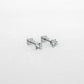 14K White Gold Screwtube 4mm+8mm (per pair)
