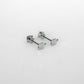 14K White Gold Screwtube 4mm+8mm (per pair)