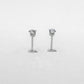 14K White Gold Screwtube 4mm+8mm (per pair)