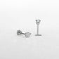 14K White Gold Screwtube 4mm+8mm (per pair)