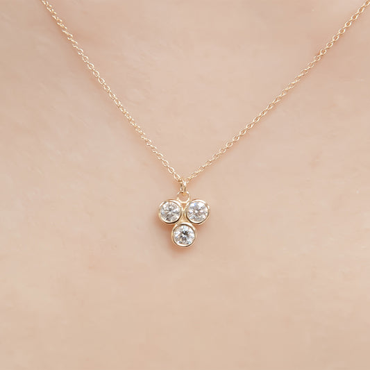 Diamond Triplet Pendant Necklace