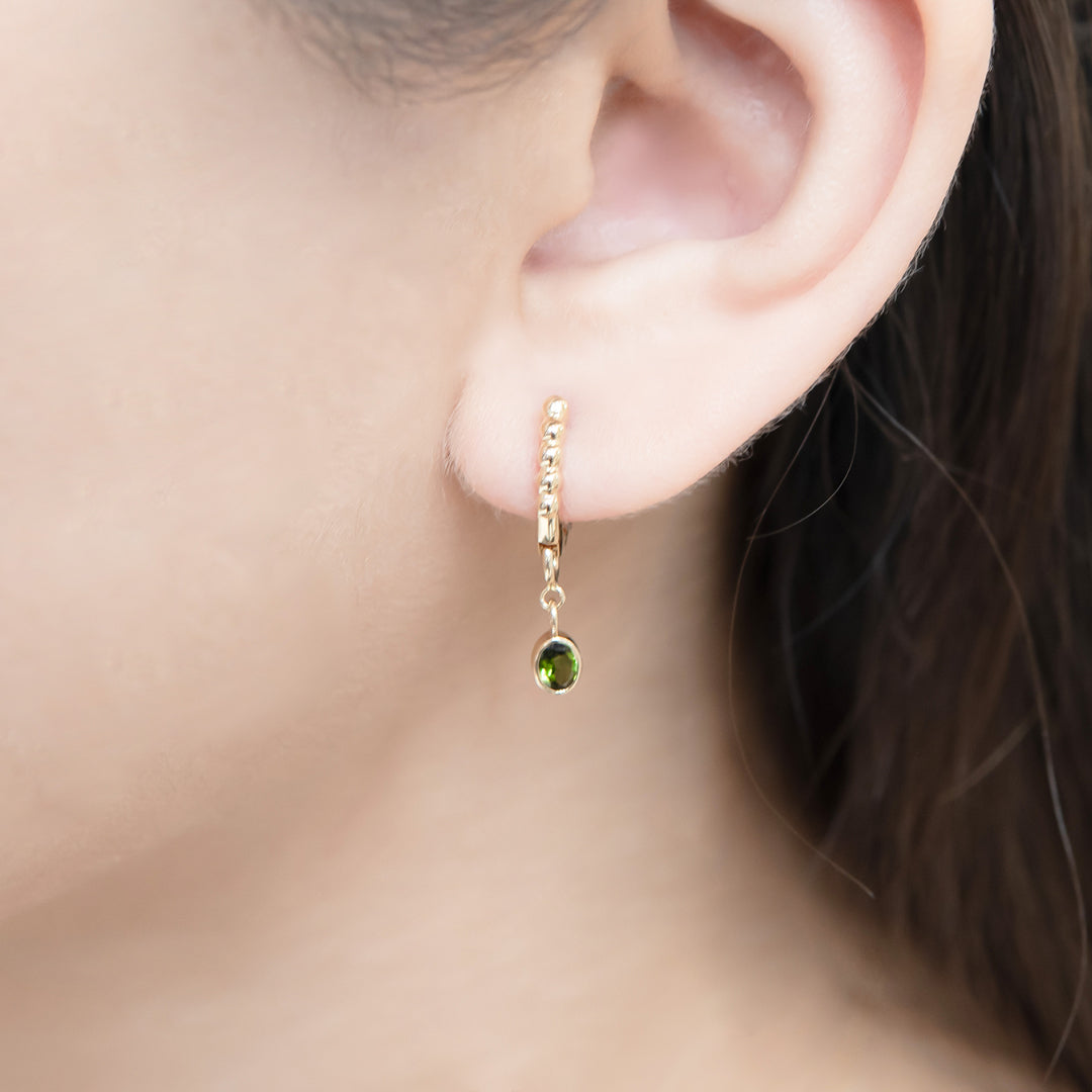 Oval Charm with Green Sapphire